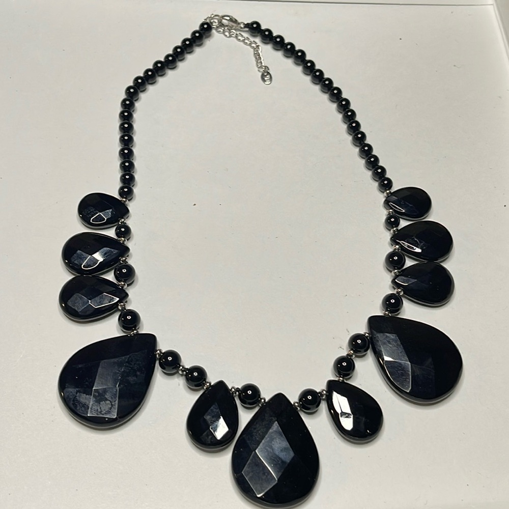Natural stone onyx 925 necklace